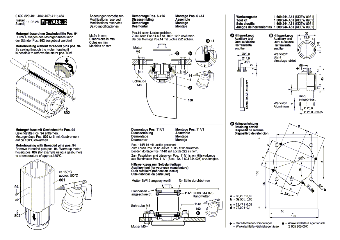 New Genuine Bosch 3607031665 Modification Set
