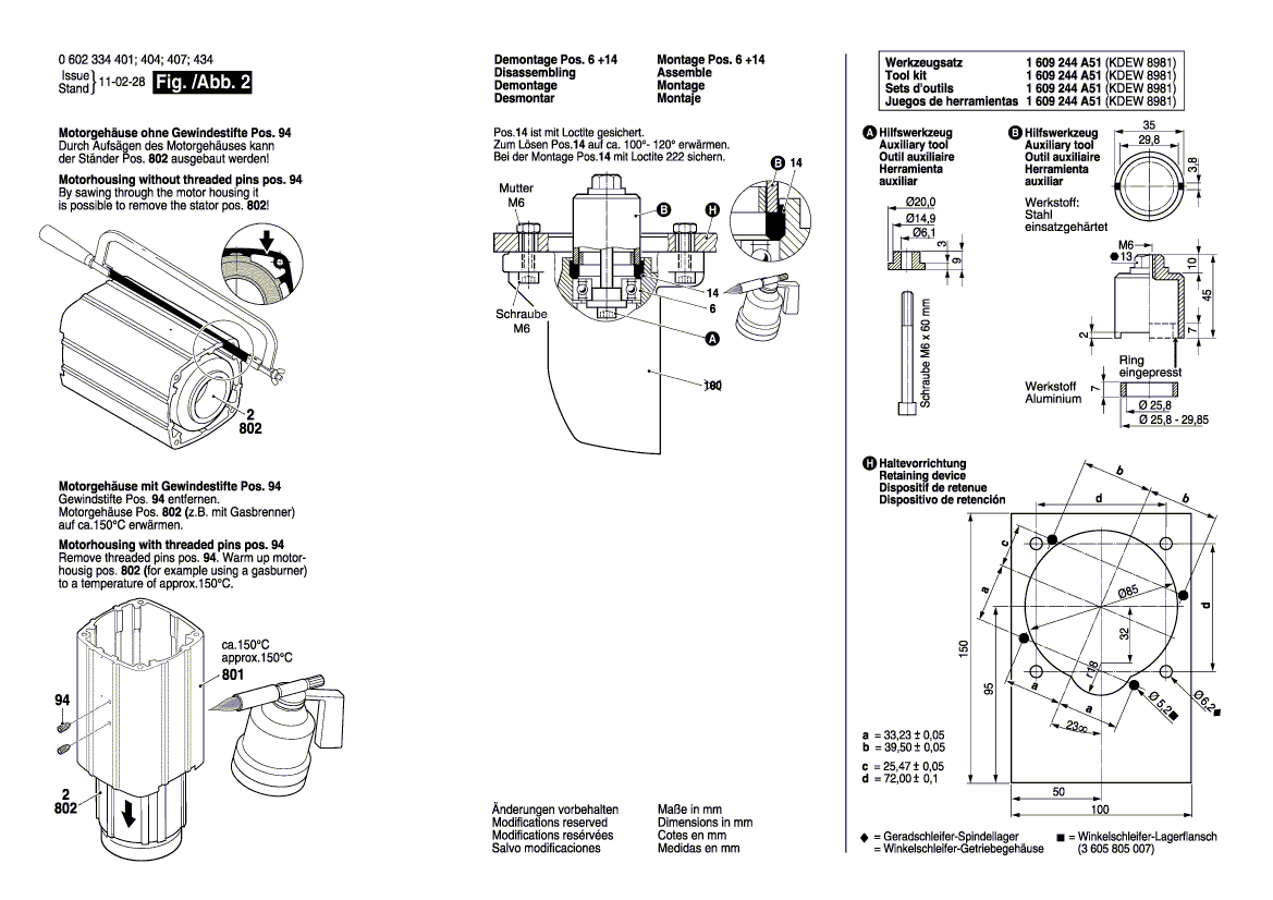 New Genuine Bosch 3607031666 Modification Set