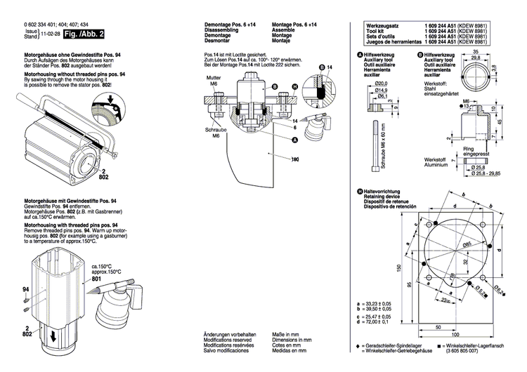 New Genuine Bosch 3607031666 Modification Set