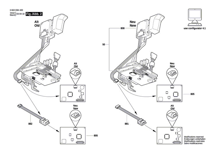 New Genuine Bosch 3607031790 Motor assembly