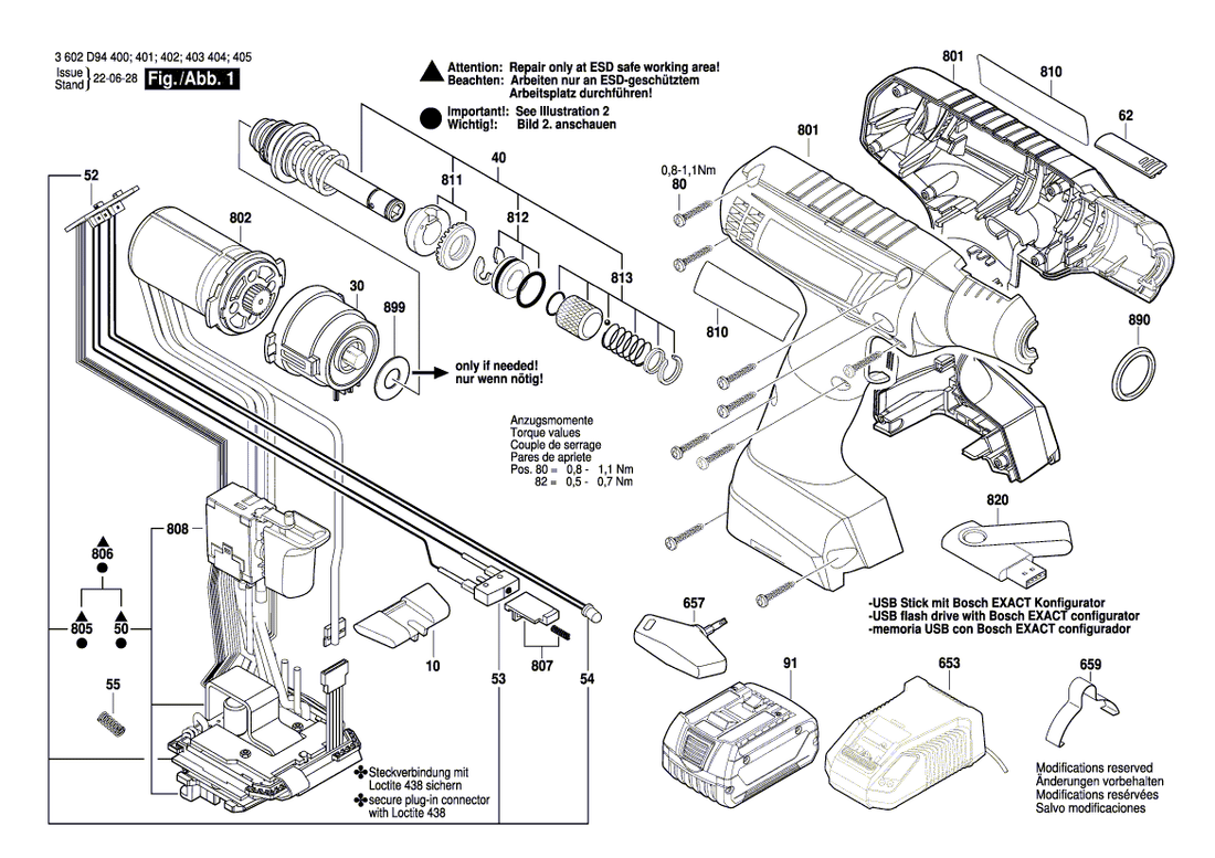 New Genuine Bosch 3607031790 Motor assembly
