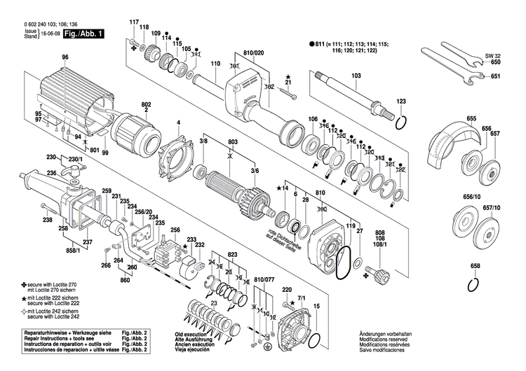 New Genuine Bosch 3607950010 Single-Head Eng. Wrench