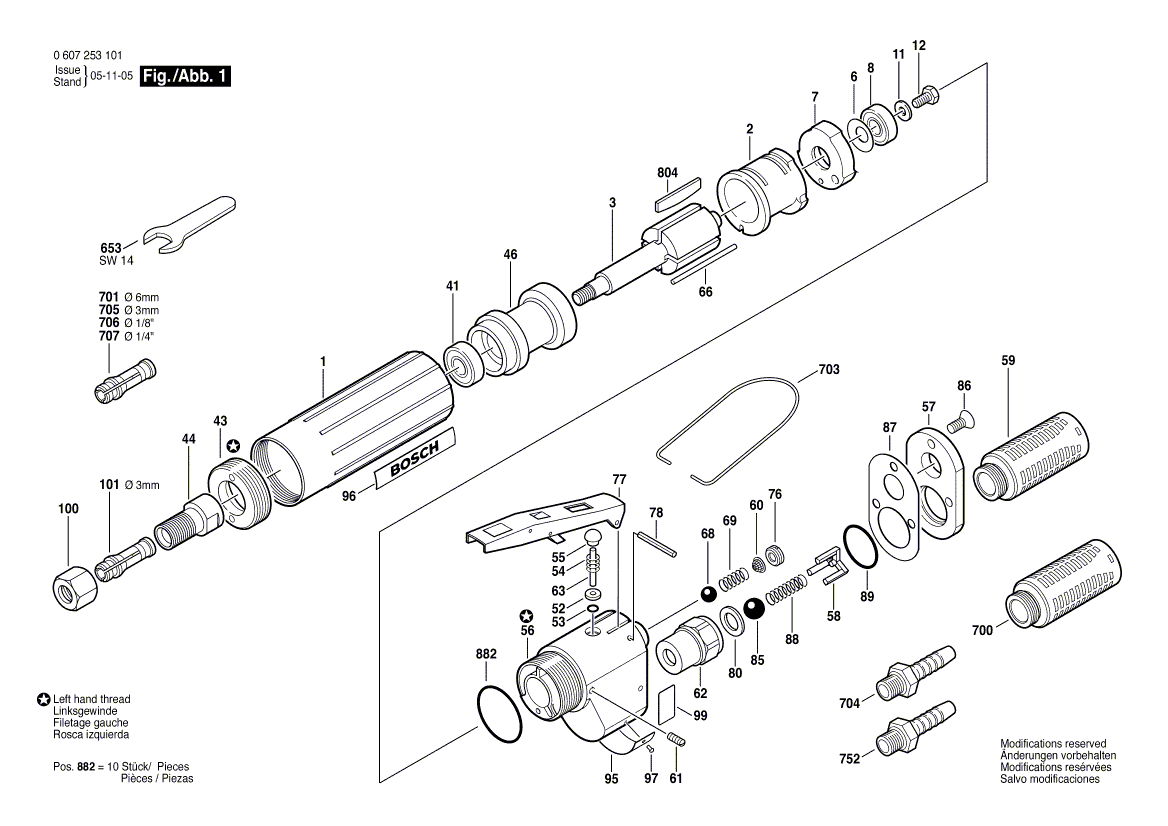 New Genuine Bosch 3608570000 Collet Jaws