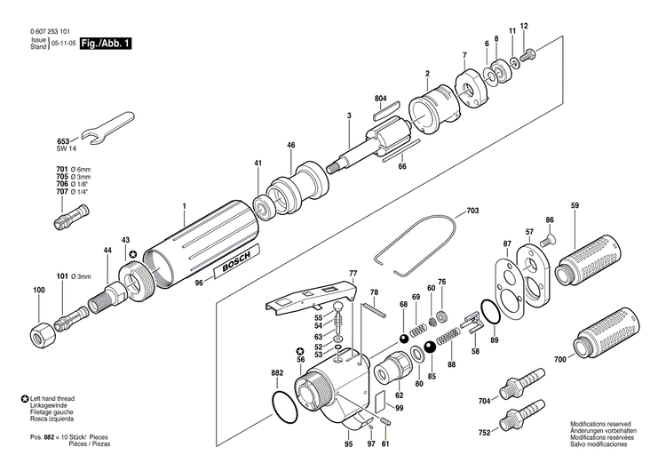 New Genuine Bosch 3608570000 Collet Jaws