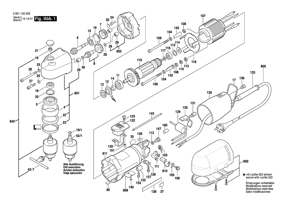 New Genuine Bosch 3608571007 Key Chuck