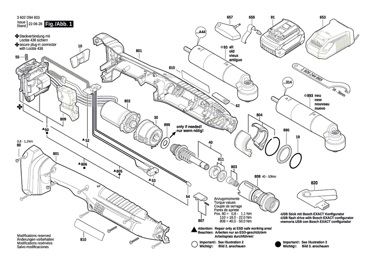 New Genuine Bosch 3608870BU5 Spindle Housing