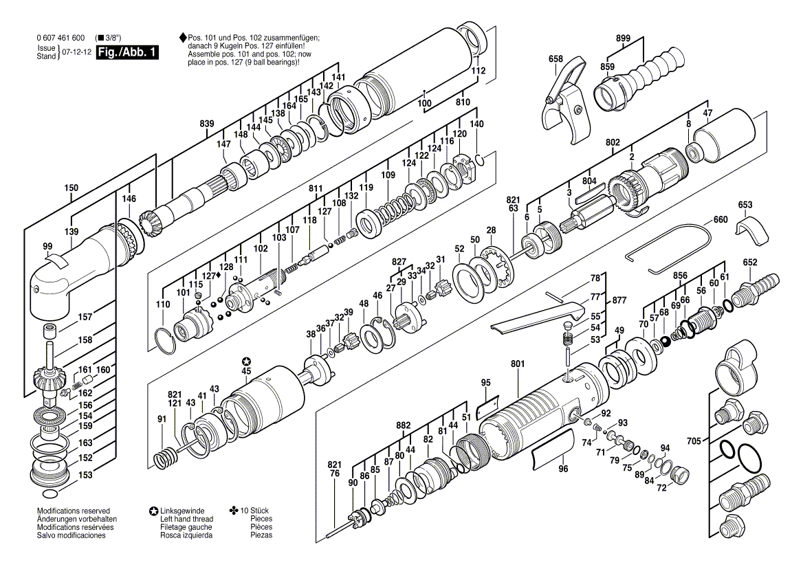 New Genuine Bosch 3608871844 Bevel Gear Set