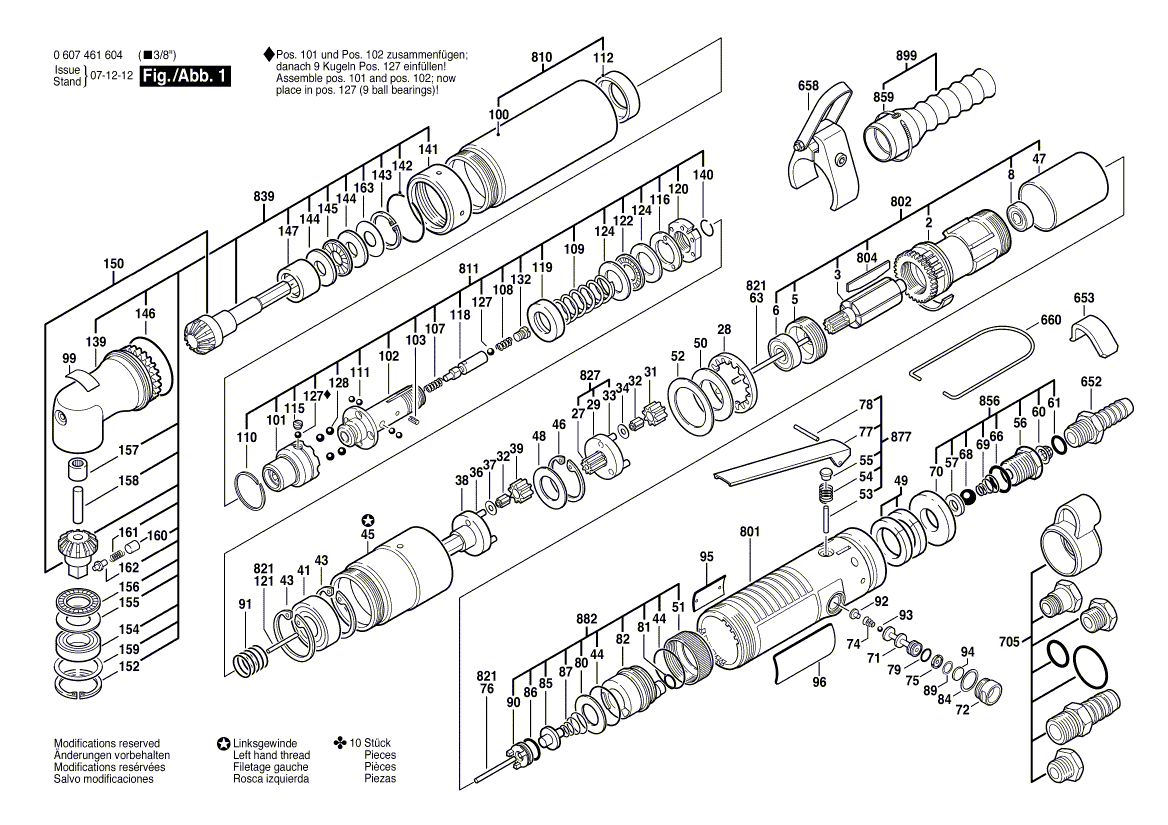 New Genuine Bosch 3608871850 Bevel Gear Set