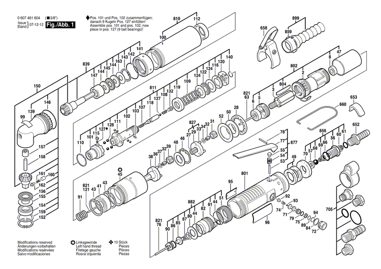 New Genuine Bosch 3608871850 Bevel Gear Set