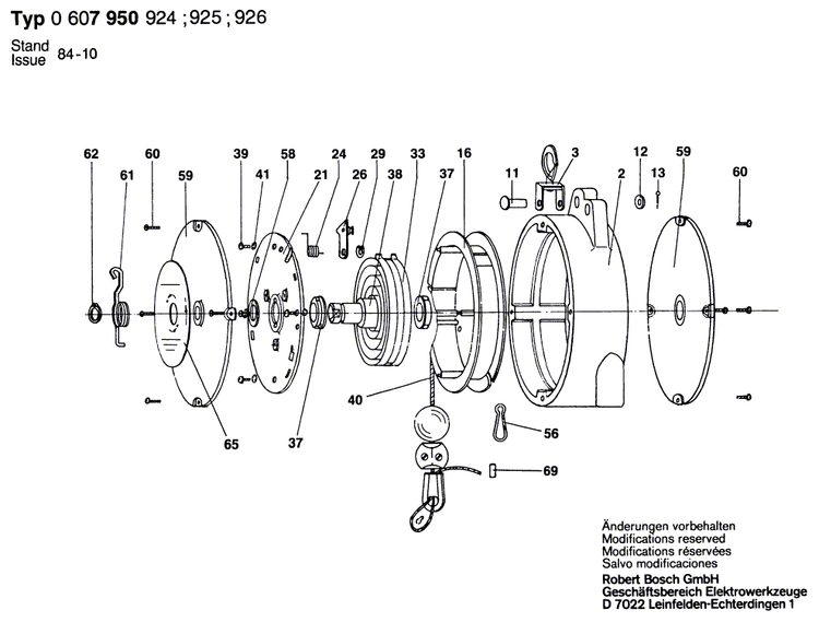 New Genuine Bosch 3609200345 Pivot Pin