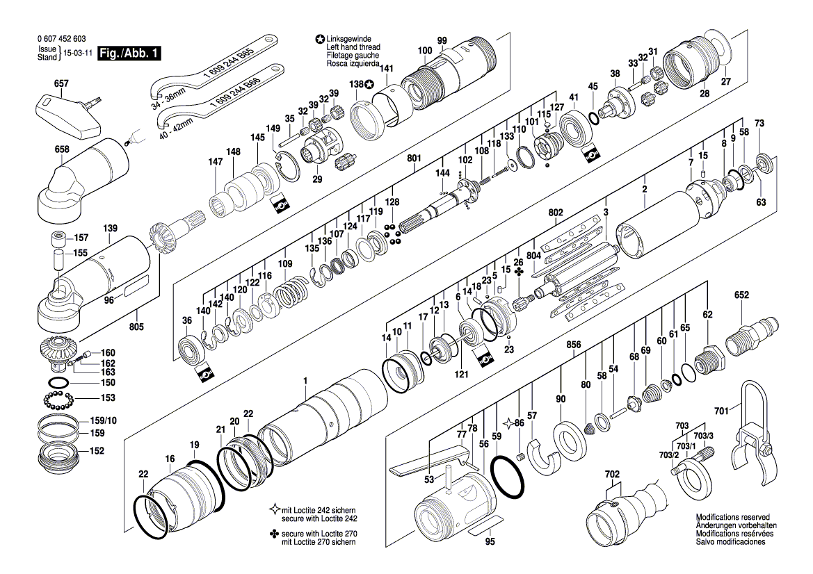 New Genuine Bosch 3609202989 Assembly Of Service Parts