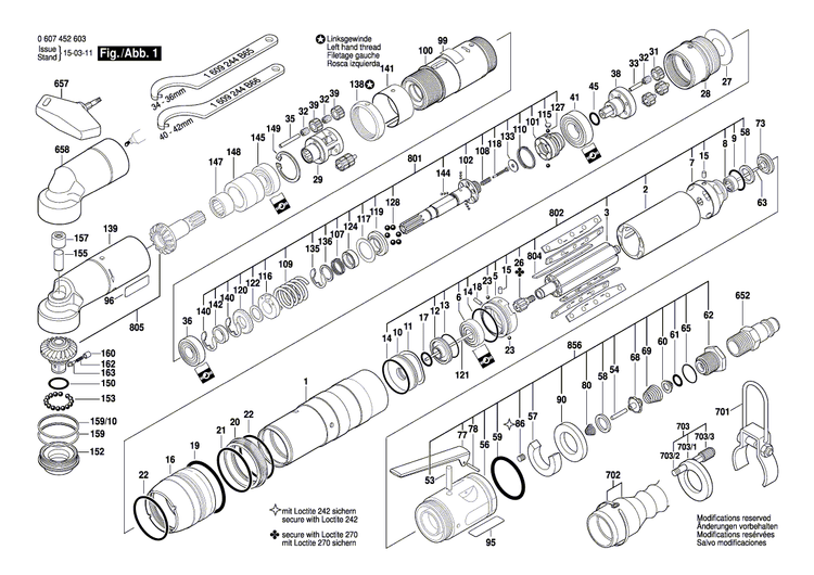 New Genuine Bosch 3609202989 Assembly Of Service Parts