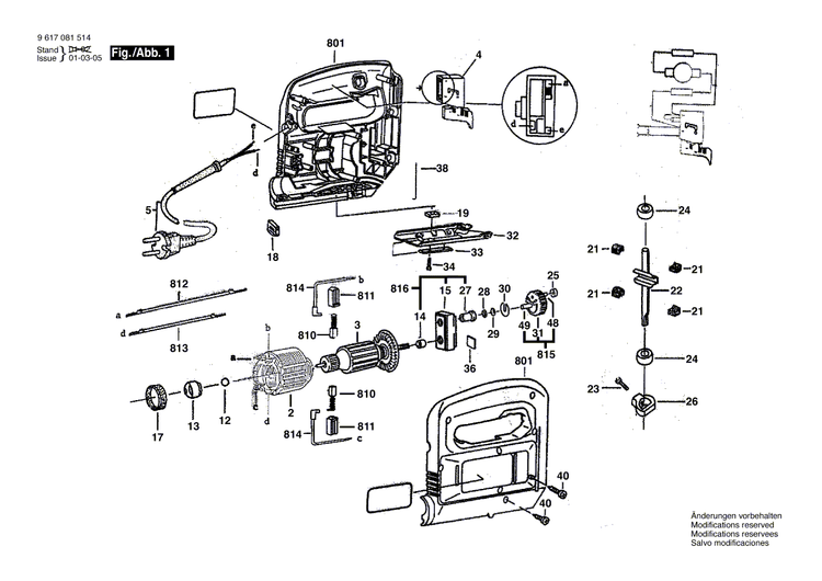 New Genuine Bosch 9618087097 Switch