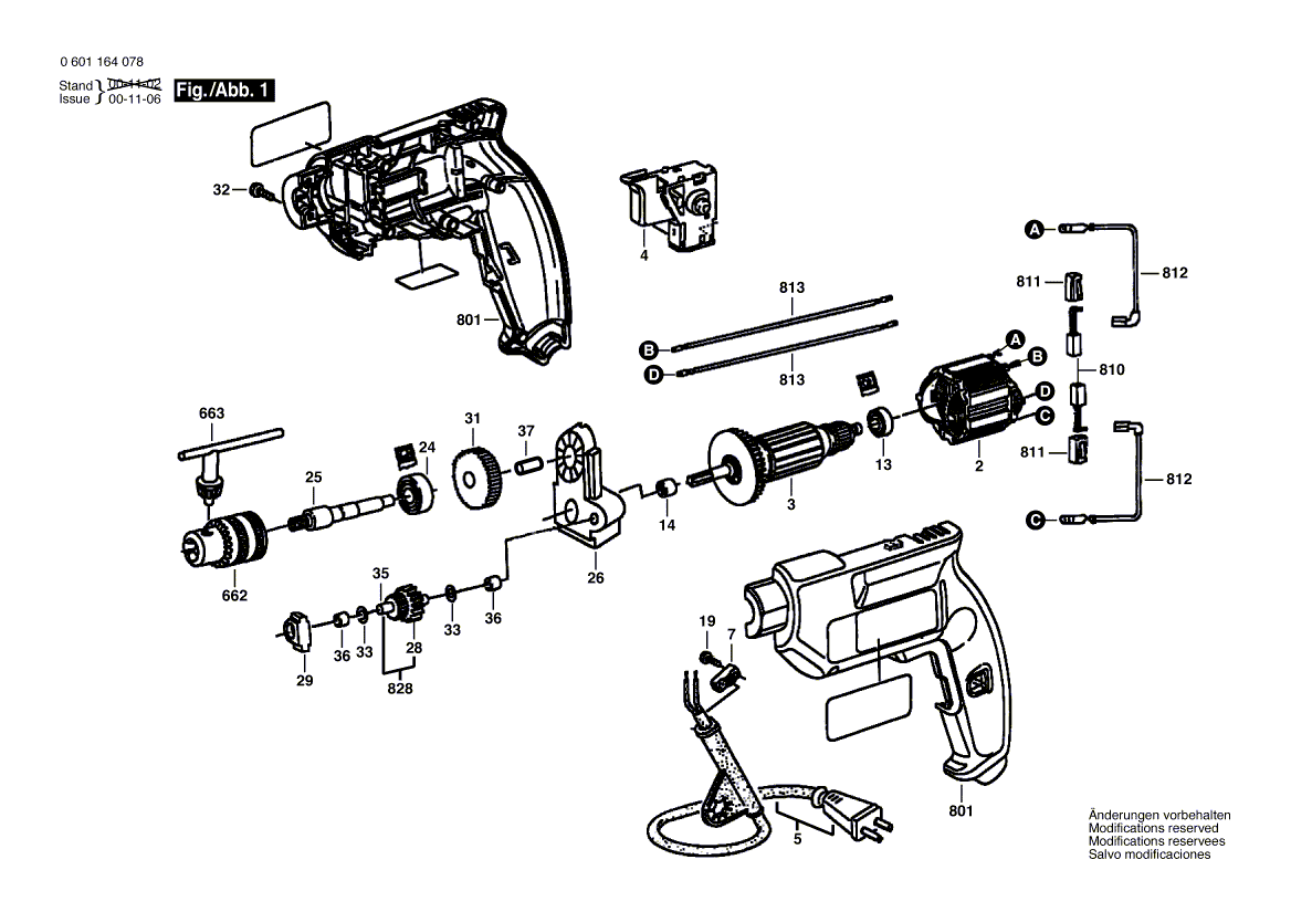 New Genuine Bosch F000600129 Drilling Spindle