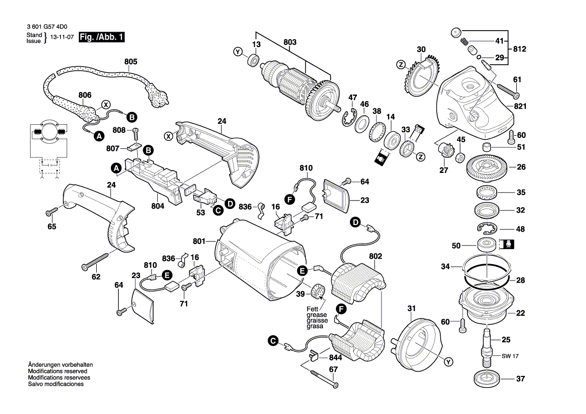 New Genuine Bosch F000601130 Motor Housing