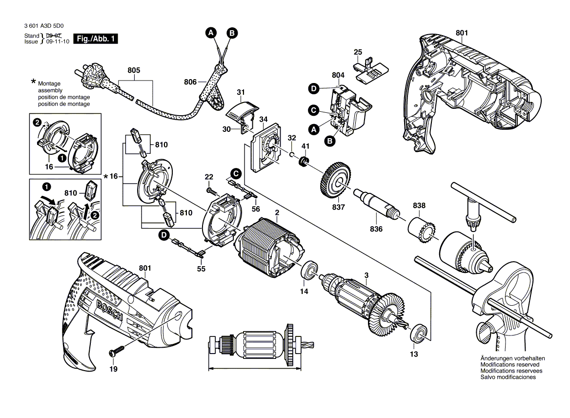 New Genuine Bosch F000601259 Motor Housing