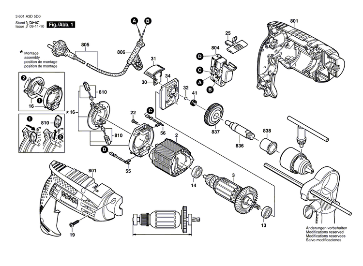 New Genuine Bosch F000601259 Motor Housing