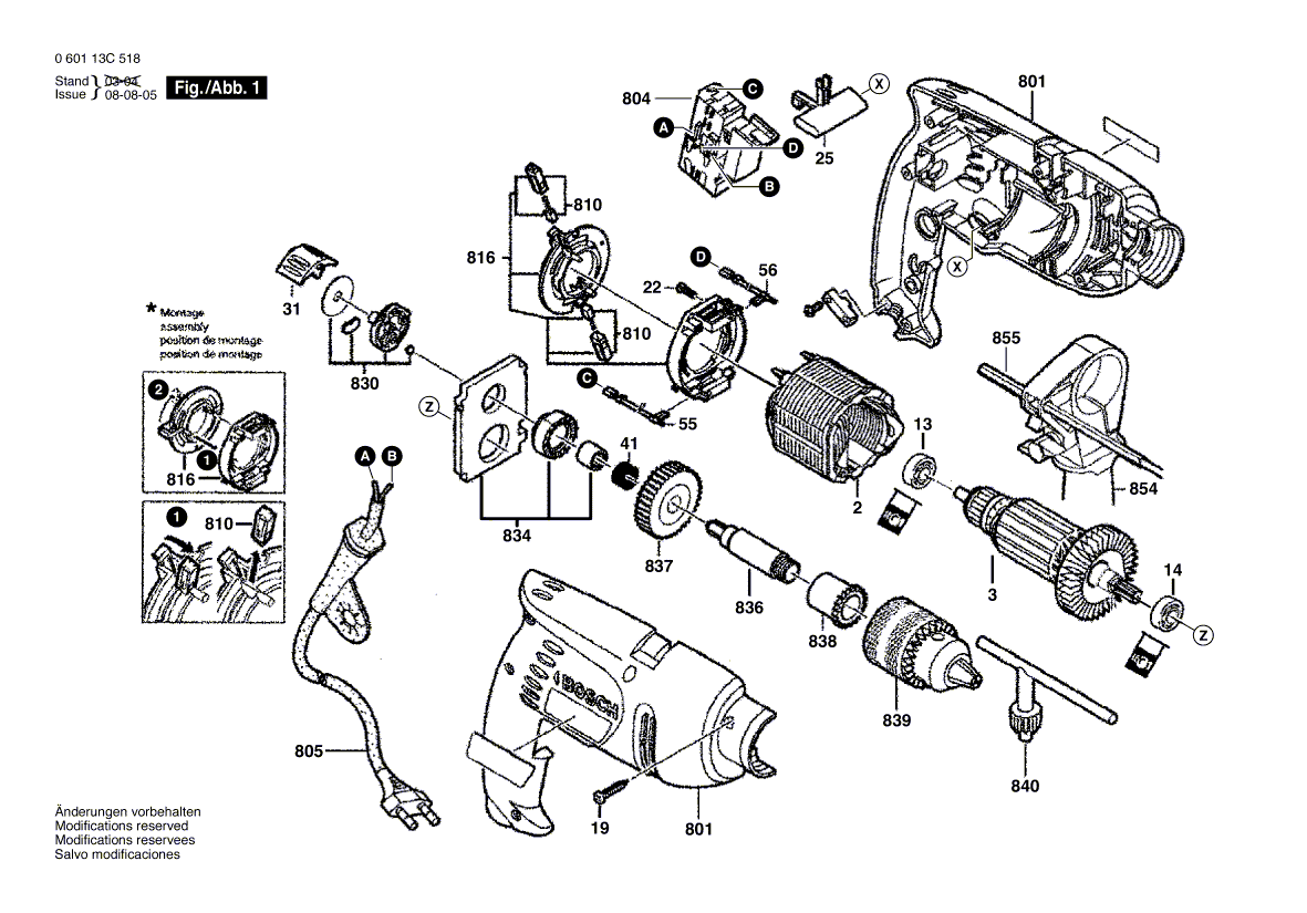 New Genuine Bosch F000605039 Armature With Fan