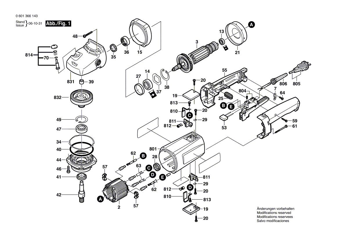 New Genuine Bosch F000605106 Armature With Fan