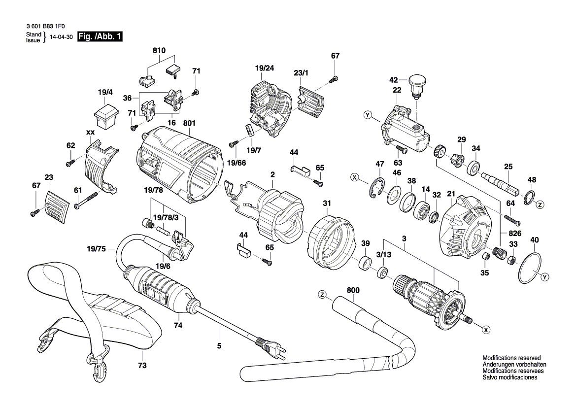New Genuine Bosch F000609458 Power supply cord