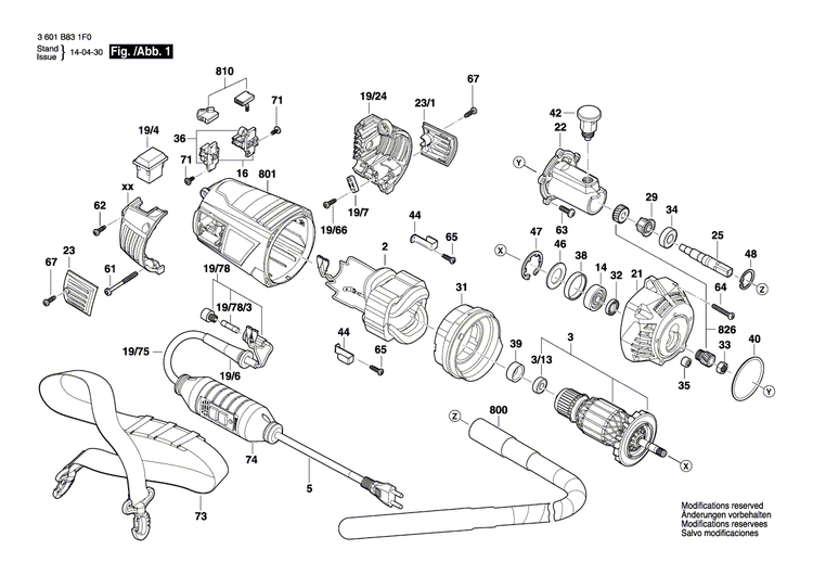 New Genuine Bosch F000609458 Power supply cord
