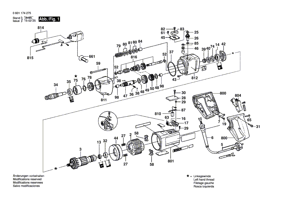 New Genuine Bosch F000635514 Spindle With Gear