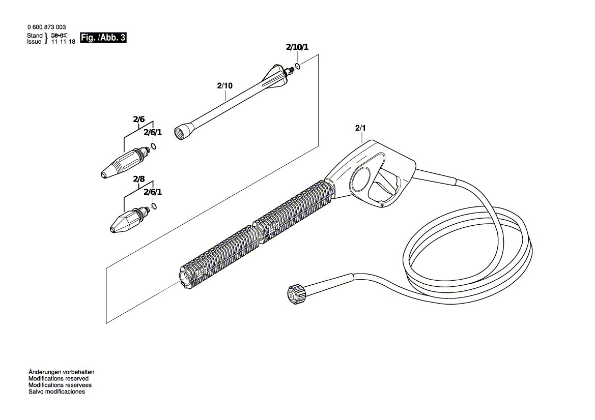 New Genuine Bosch F016F03056 Jet Pipe