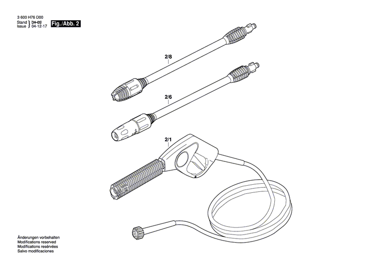 New Genuine Bosch F016F03058 Power supply cord