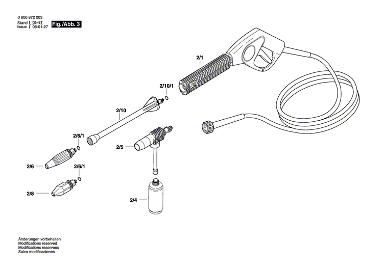 New Genuine Bosch F016F03060 Power supply cord