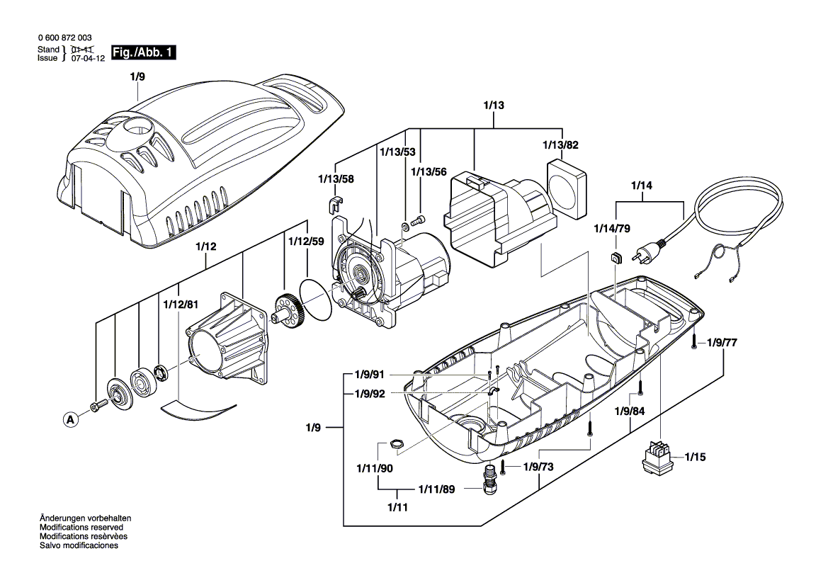 New Genuine Bosch F016F03060 Power supply cord