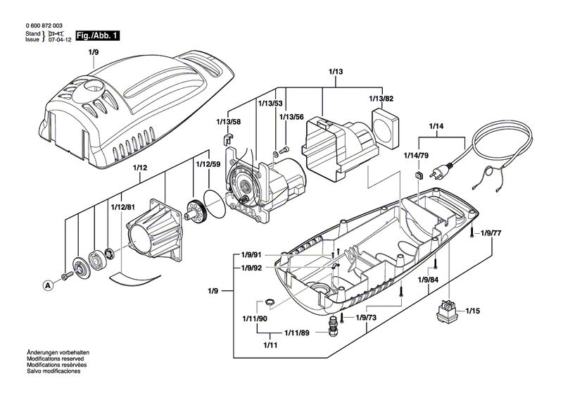 New Genuine Bosch F016F03060 Power supply cord