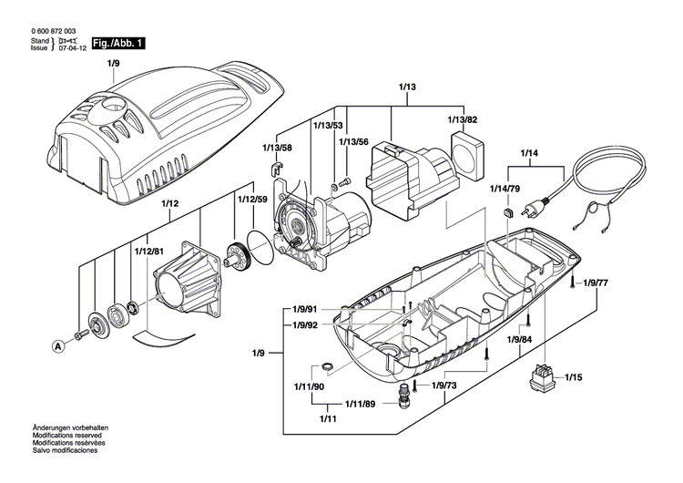 New Genuine Bosch F016F03060 Power supply cord