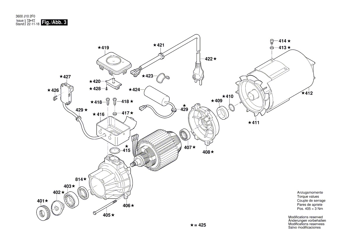 New Genuine Bosch F016F04336 Motor