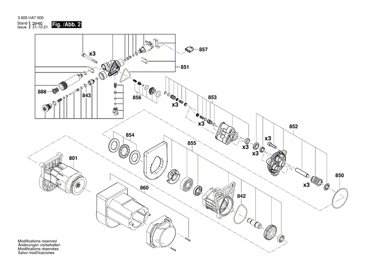 New Genuine Bosch F016F04445 Gear Box