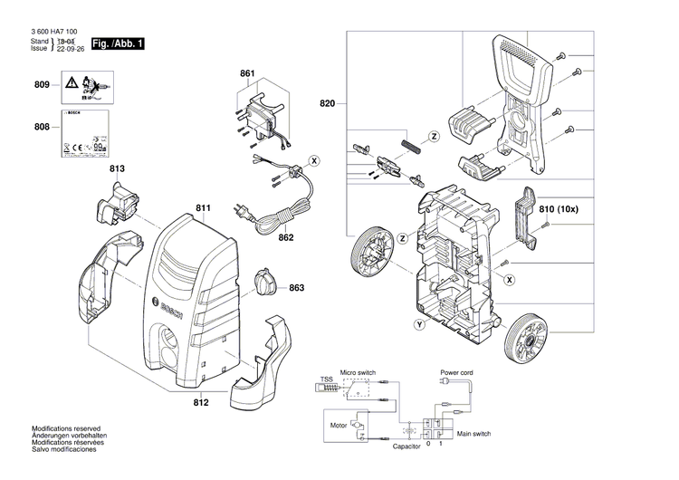 New Genuine Bosch F016F04456 Motor