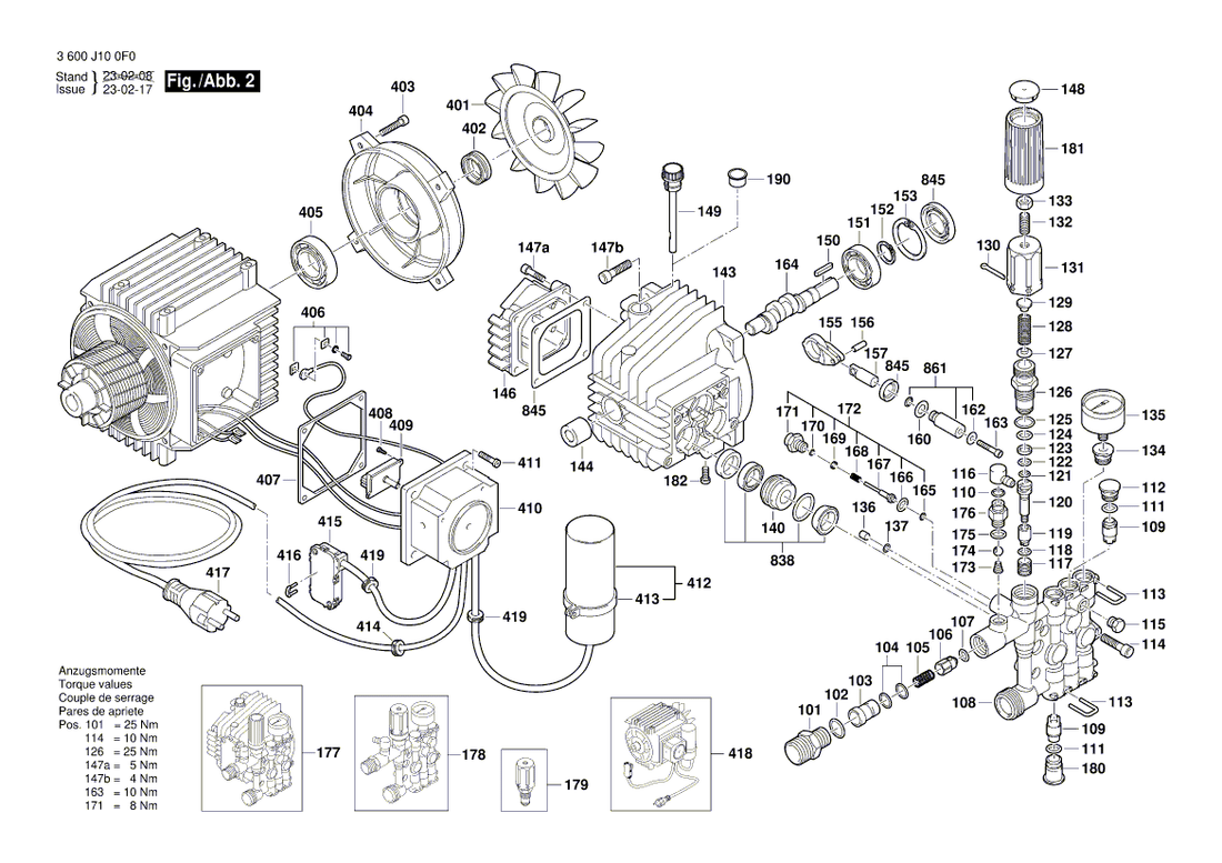 New Genuine Bosch F016F04496 Motor