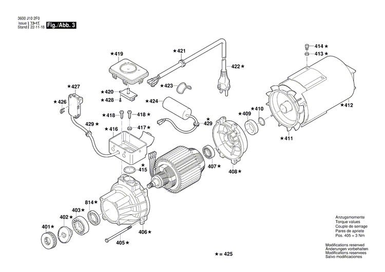 New Genuine Bosch F016F04499 Motor