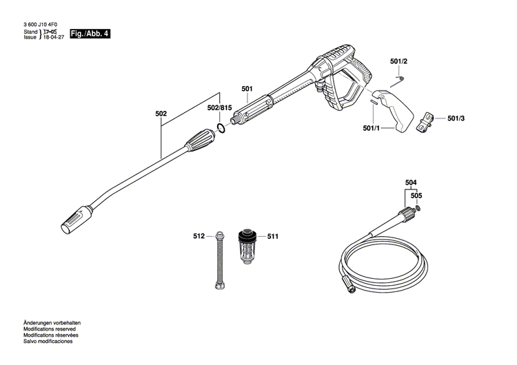 New Genuine Bosch F016F04523 Hose