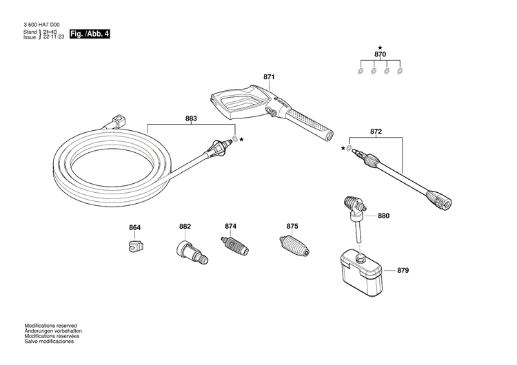 New Genuine Bosch F016F04638 Power supply cord