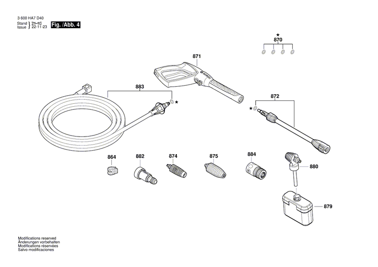 New Genuine Bosch F016F04640 Power supply cord