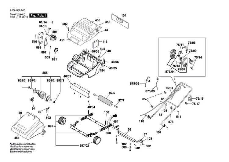 New Genuine Bosch F016L62472 Handle