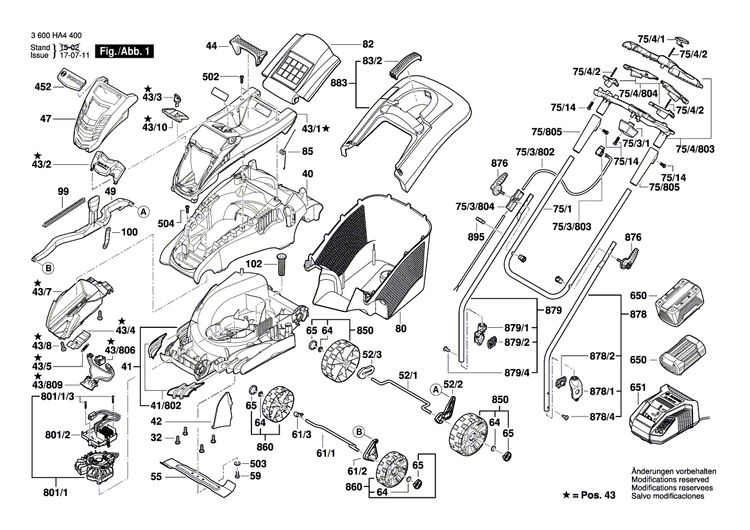 New Genuine Bosch F016L68101 Mower deck