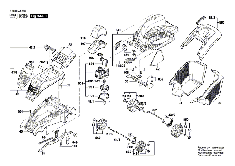 New Genuine Bosch F016L69463 Mower deck