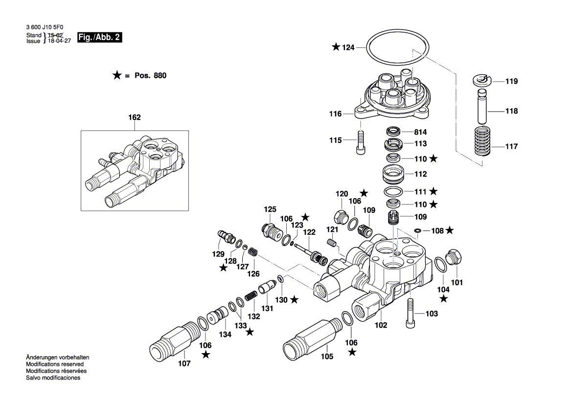 New Genuine Bosch F016L73060 Pump head