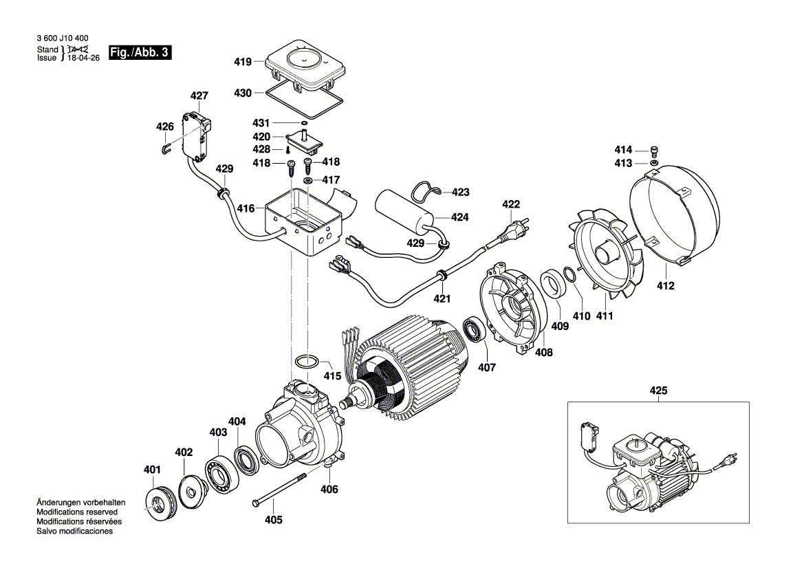 New Genuine Bosch F016L73342 Motor