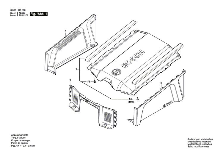 New Genuine Bosch F016L90727 Side Panel
