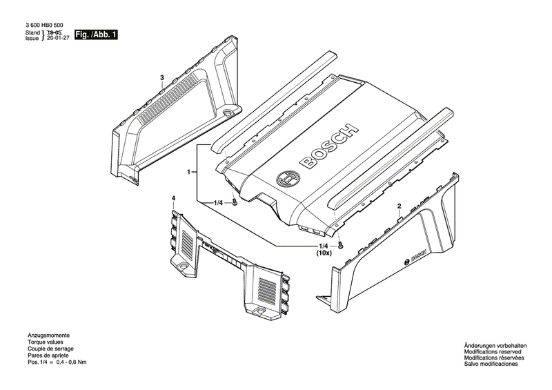 New Genuine Bosch F016L90730 Cover Panel