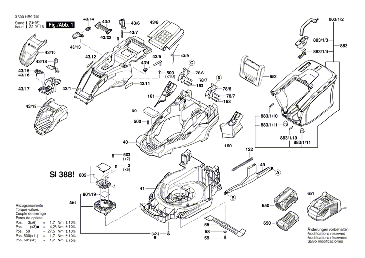 New Genuine Bosch F016L90982 Mower deck