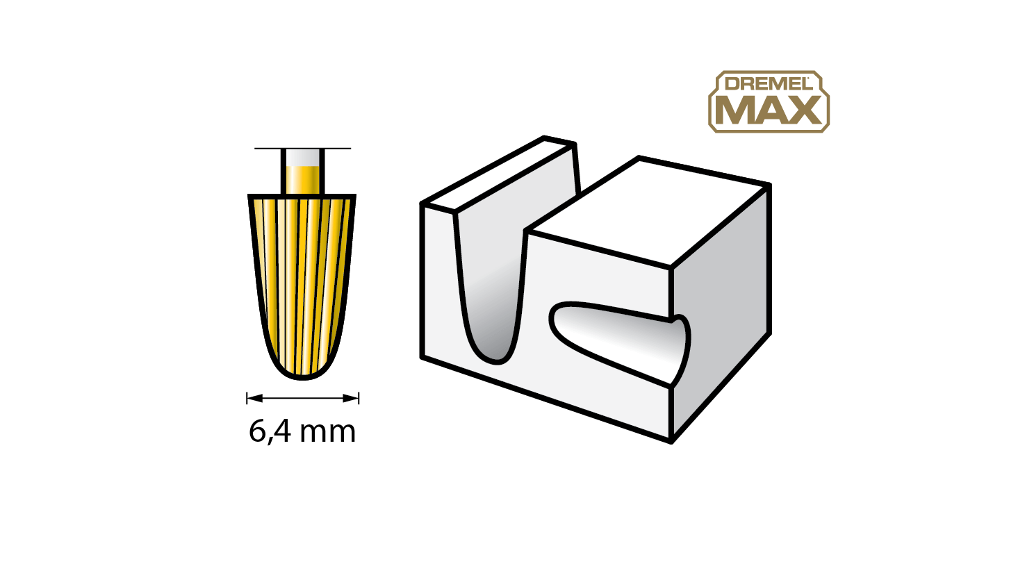 New Genuine Dremel 26150117DM Carving bit ® MAX (117DM) Carving / Engraving