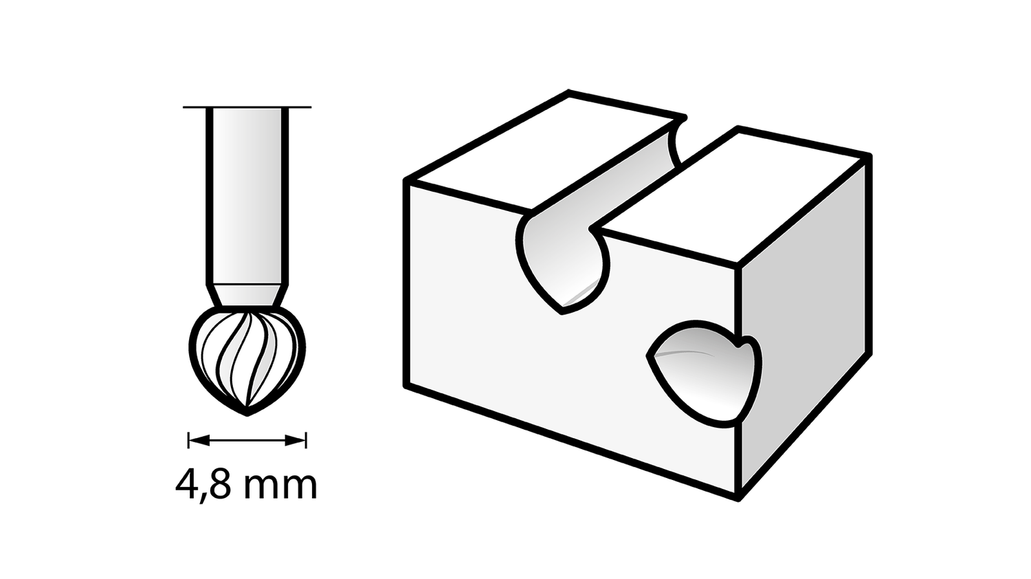 New Genuine Dremel 26150192JA High Speed Cutter 4,8 mm (192) Carving / Engraving